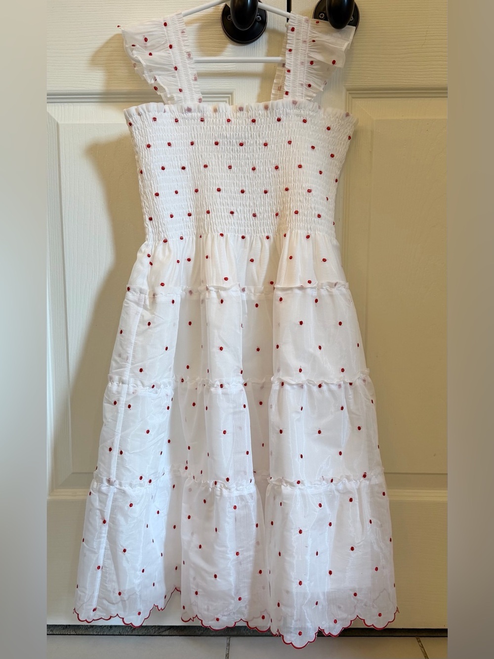 NWT Hill House Girls red and white organza Mini Ellie 11/12
